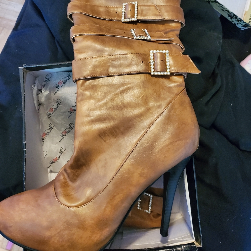 Brown Leather Boot Heels